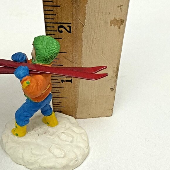 Lemax Skier Christmas Village Figurine Boy, Carrying Skis Miniature - Picture 6 of 6